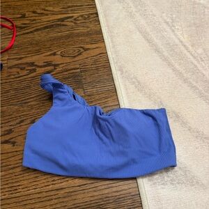 Lululemon Ribbed Nulu Asymmetrical Yoga Bra *Light Support, A/B Cup wild indigo